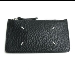 Maison Martin Margiela Fragment Zip Card Wallet Iconic White Stitch Accents